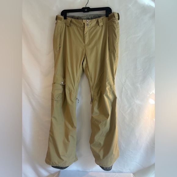 Vintage Y2K Foursquare khaki snowboard pants lined cargo insulated vent size XL - Picture 1 of 16